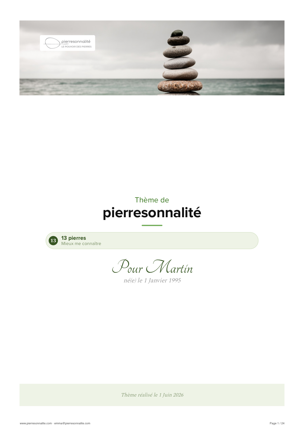 Première page du rapport exemple de Martin Dupont